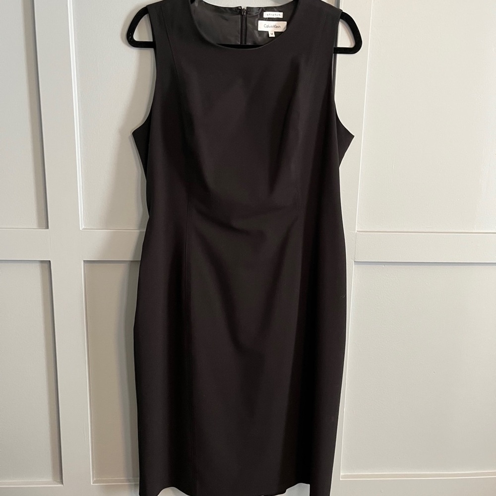 Calvin Klein black Shift dress with belt